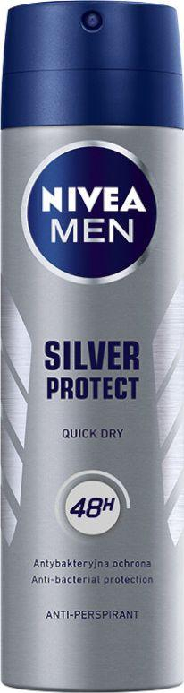 Deodorant për meshkuj Nivea Silver Protect Dynamic Power, 150ml, i hirtë