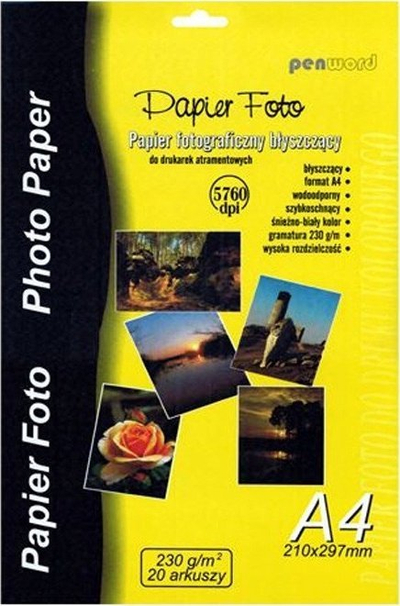 Letër fotografike Penword A4, 180g, 20 fletë, e bardhë