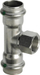 Pjesë T inoksi Viega Sanpress, 18mm x 34mm x 18mm, çelik inox