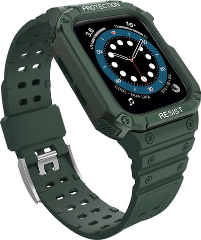 Rrip mbrojtës për Apple Watch 41/40/38 mm, TPU, sportiv, jeshil i errët