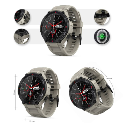 Smartwatch Gravity GT7-4, ekran 1.28", Bluetooth, gri