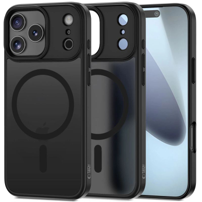 Kapak telefoni Tech-Protect Matt MagSafe, për iPhone 17 Pro Max, mat, i zi