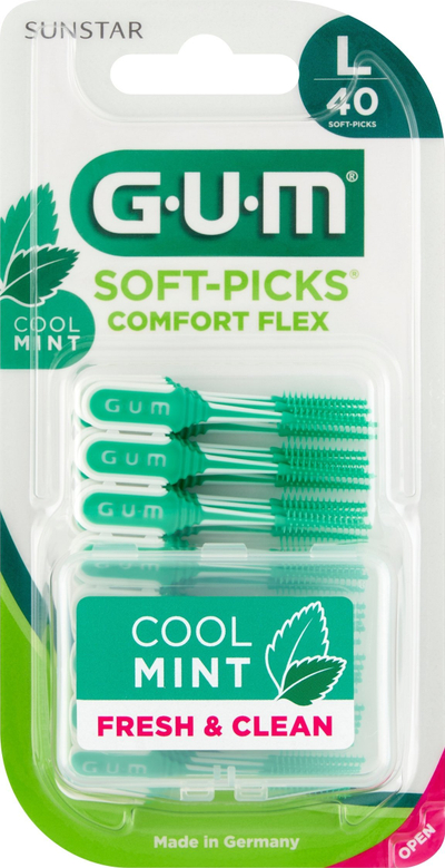 Shkopinj interdentalë Gum Soft-Picks Comfort Flex Mint Large, 40 copë, mente
