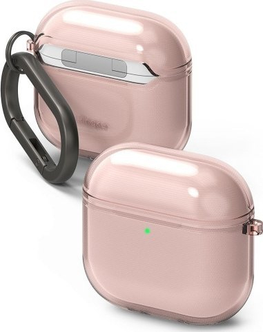 Këse mbrojtëse Ringke Air për Apple AirPods 4, TPU, me karabinë, rozë