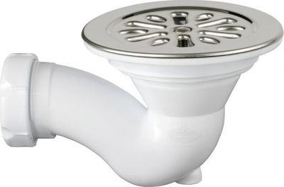 Valvul horizontale për tabaka dushi Jimten M103492 S-134, dalje anësore, plastike, e bardhë