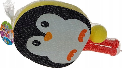 Set raketash me shkumë Adar Penguin, me top, shumëngjyrësh