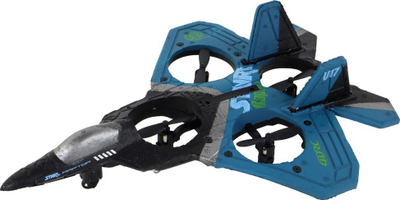 Avion luftarak RC Leantoys STNRL Raptor, me drita LED, me pult, blu e errët