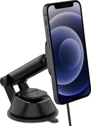 Mbajtëse telefoni për makinë Spigen OneTap MagFit, MagSafe, 7.5W, e zezë