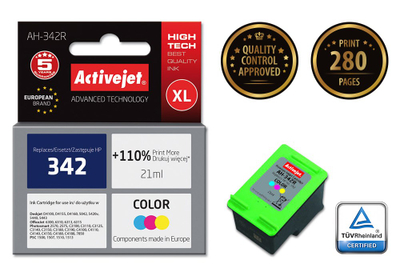 Ngjyrë për printer Activejet AH-342R (zëvendësim për HP 342 C9361EE), 21 ml, e kaltër / vjollcë /  e verdhë