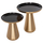 Set 2 tavolina për kafe Oluf Φ50&Φ41cm (HM9921), ari/ zezë