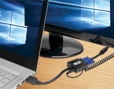 Adapter HDMI në VGA me audio Tripp Lite P131-06N, 15.24 cm, i zi