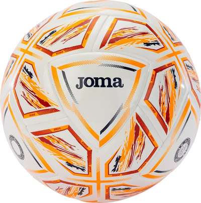Top futbolli Joma Halley II, për bar të gjallë, i bardhë me portokalli