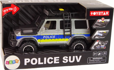 Makina lodër policie Leantoys Off-Road, 1:14, me fërkim, blu e bardhë