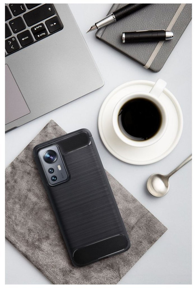 Futrollë mbrojtëse CARBON për OPPO Reno 12 5G, gomë e fortë, e zezë