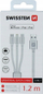 Kabllo karikimi Swissten Textile 3in1 MFi, 1.2m, Sync & Charge, e bardhë