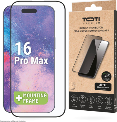 Mbrojtëse ekrani Toti Premium iPhone 16 Pro Max, xham mbrojtës, transparente