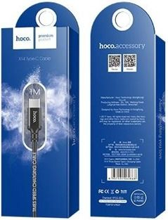Kabllo USB në USB C Hoco Times X14, 1m, 2A, e zezë