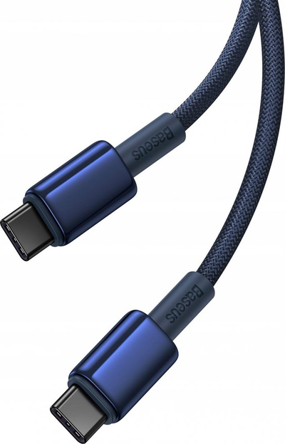 Kabllo karikimi Baseus Tungsten Gold Type C në Type C, 100W, 1m, e zezë