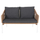 Sofa e jashtme 2-ulëse Baffin (HM6054.01), bardhë/ bezhë