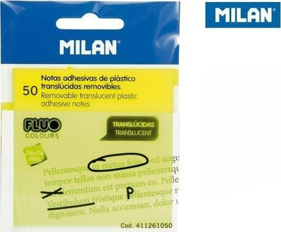 Fletëngjitëse Milan Self-adhesive Notes, 76x76mm, 50 fletë, fluo
