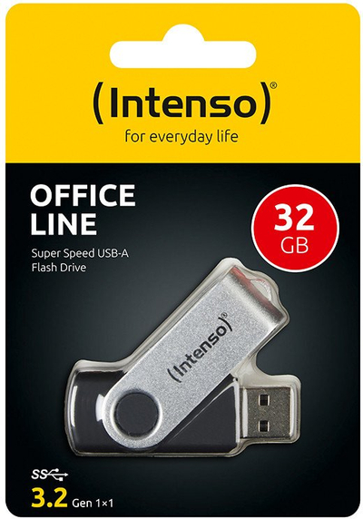 USB Intenso Office Line, 32GB, USB 3.2, ngjyrë argjendtë