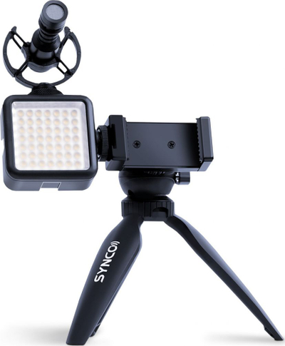 Set vlogimi SYNCO Vlogger Set 2, mikrofon shotgun, dritë LED, i zi