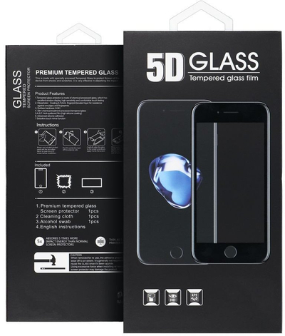 Xham mbrojtës 5D Full Glue për iPhone 15, 0.3mm, i zi