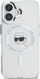 Kejs telefoni Karl Lagerfeld IML Metal Karl Head MagSafe, për iPhone 16 Plus 6.7\", i bardhë