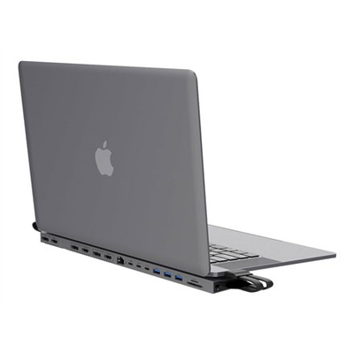 Stacion dokimi HyperDrive 4K për MacBook 13-16", 15 porta, i argjendtë