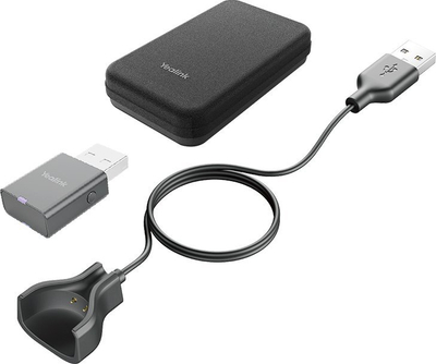 Set aksesorësh portativë Yealink WH63 WH67, dongël DECT WDD60, kabllo karikimi, çantë mbajtëse