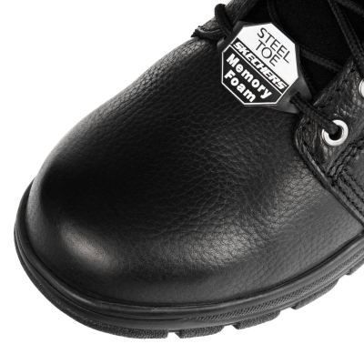 Работни обувки Skechers Workshire M 77009EC, челична капа, кожа, црни