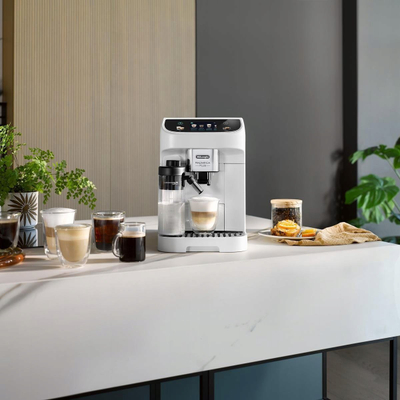 Aparat за кафе DeLonghi Magnifica Plus ECAM320.60.W, автоматска мелница, еспресо, бел