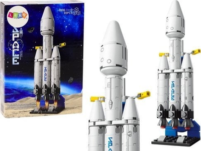 Set blloqe ndërtimi Lean Toys Space Ship 8896, 69 copa, raketë hapësinore, e bardhë