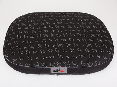 Shtrat qeni Reedog Mattress Round L, i butë, i zi