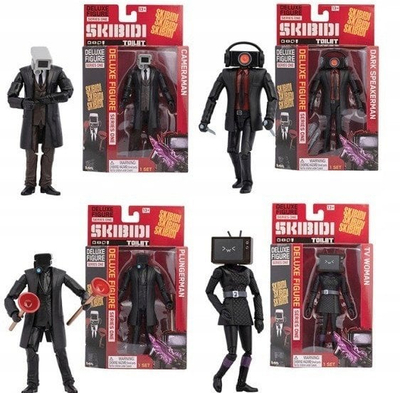 Figurë lodër Cobi Skibidi Toilet Deluxe, 15 cm, me shumë nyje lëvizëse, shumëngjyrëshe