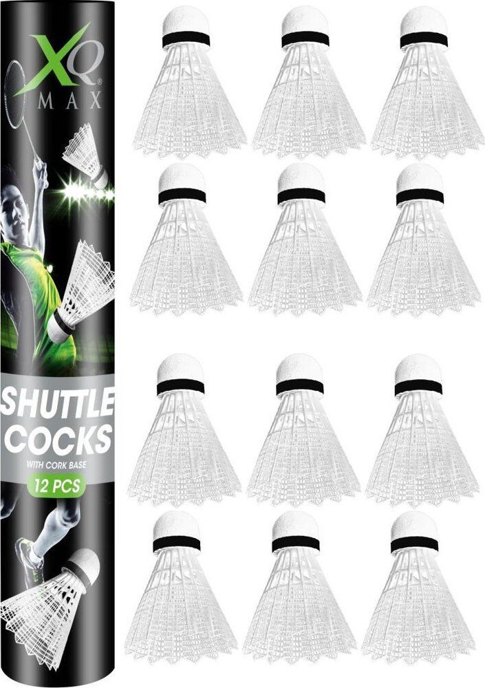 Flutura badminton XQMAX Nylon, set 12 copë, e bardhë