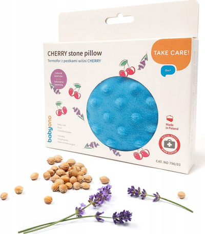 Termofor BabyOno Cherry me bërthama qershie, erë livando, blu e çelët