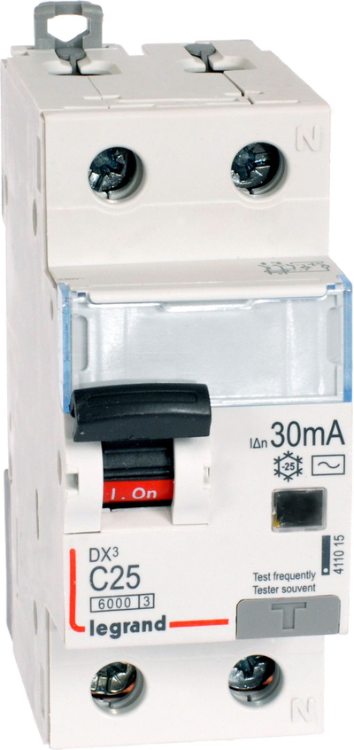 Ndërprerës diferncial Legrand P312 DX3, 2P 25A, 30 mA tip AC, i bardhë