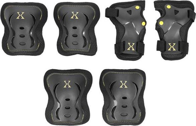 Set mbrojtësesh Nils Extreme H320 XL, 6 copë, për patina edhe biçikletë, i zi me të verdhë