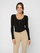 Bluzë PIECES PCKITTE Slim Fit, e zezë