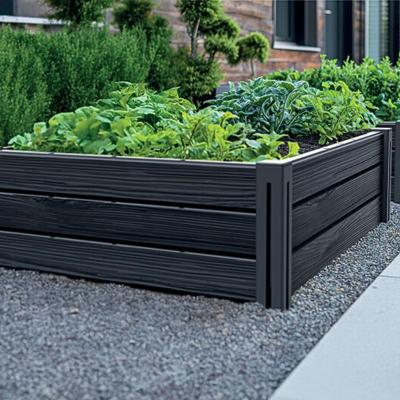 Kornizë kopshti Garden Border Base Woody, 75 x 75 x 25 cm, plastike, antracit