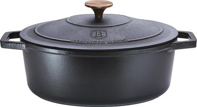 Тава од ливено железо Berlinger Haus BH-6518, 32x23cm, со капак, црна