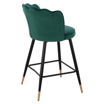 Stol velvet + metal 50×50×90 cm (HM8736.03), gjelbër