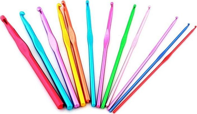 Set grepa për qëndisje AG645, alumin, 12 copë 2–8 mm, shumëngjyrësh