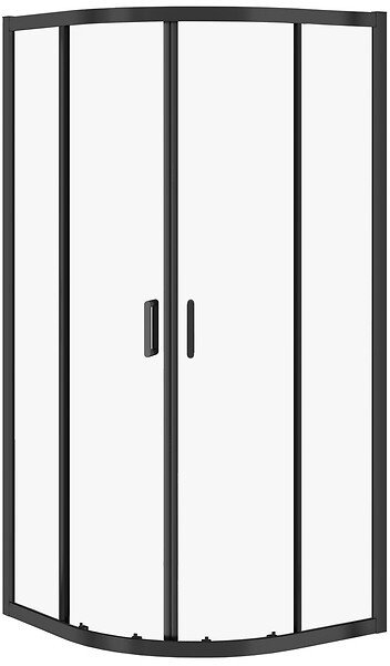 Полукружна туш кабина ARTECO S913-013, 80x80x190 cm, проѕирно стакло, црни профили