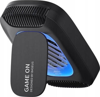 Ftohës magnetik për telefon Baseus, 2 në 1 me mbajtëse, drita RGB, i zi