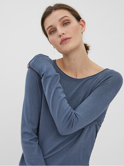 Triko VERO MODA VMNELLIE Relaxed Fit, e kaltër
