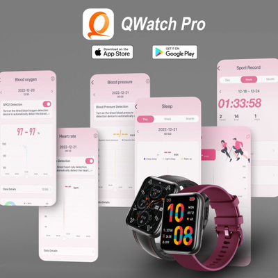Smartwatch Bemi Exo, ekran 1.91" TFT, IP67, trup i zi rrip red wine