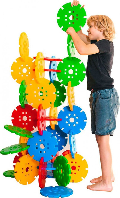 Lodër ndërtimi Marioinex Giant Wheels, 36 copë, plastikë, shumëngjyrëshe