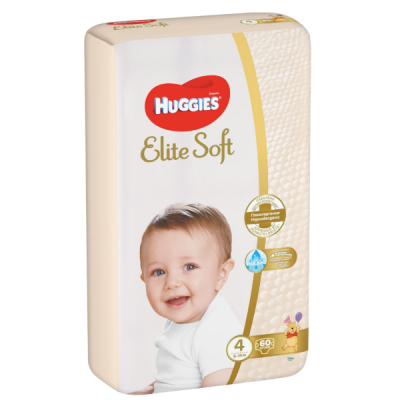 Pelena Huggies® Elite Soft 4 (8-14 kg, 60 copë)